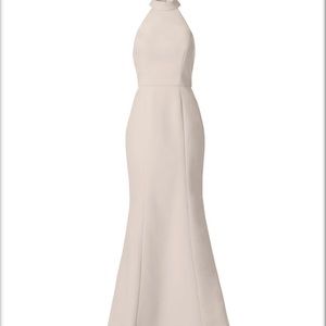 Amsale bridesmaid dress in champagne